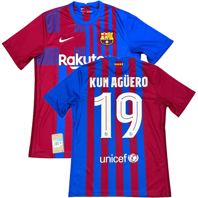 h*2様 アグエロ　バルセロナ21-22 3th背番号19 正規品 2021/22 Barcelona Home Jersey #19 Kun Aguero Medium Nike Soccer