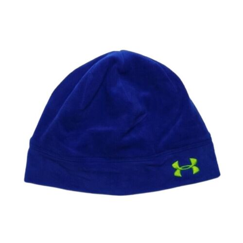 Under Armour Women ColdGear Infrared Storm Blustery Beanie Ponytail Royal OSFM - Picture 1 of 9