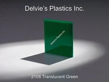 1/8"  2108 Translucent Green Cell Cast Acrylic Sheet  12" x 12"