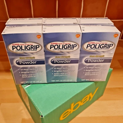 6 x Poligrip Denture Adhesive Fixative Powder 45g (Alternative to Ultra Wernets)