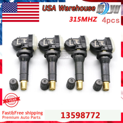 #ad NEW Tire Pressure Monitoring Sensor TPMS 13598772 4PCS For GM Chevy GMC Buick $28.96