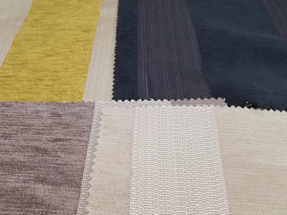 Lot Bernini Striped Brocade Woven Velvet Furniture Fabric Samples Lot 4 Pieces - Image 2 of 4