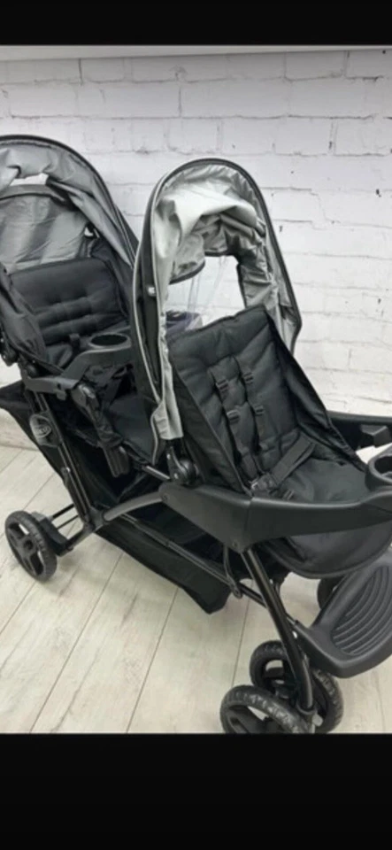 Graco Stadium Duo Tandem Twin Seat Buggy Stroller Pushchair - Black / Grey - Image 4 of 4
