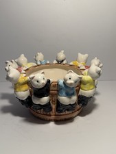 Pig Planter pants falling down whimsical round ceramic Planter Or Bowl