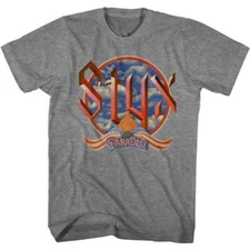 Styx Paradise Cloud Background Men's T Shirt Rock Music Concert Merch