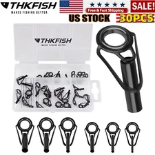 THKFISH 30pcs 6Sizes Rod Tip Repair Kit Rod Stainless Steel Ceramic Ring Fishing