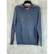 SUPERDRY ORANGE LABEL KNIT CO. Men's Chambray Cotton Crewneck Sweater SZ S
