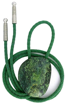 129.75 Carat Green Spiderweb Turquoise Cabochon Cab Gem Bolo Tie T3MA42/31324