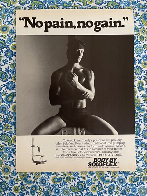 Vintage 1985 Body By Soloflex Print Ad Workout Fitness Equipment Ad Only