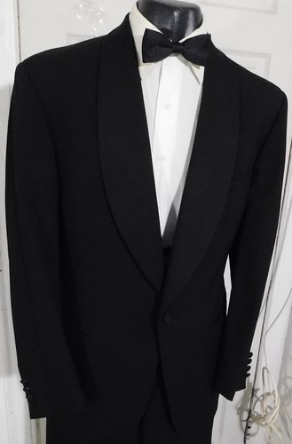 POLO RALPH LAUREN SIZE 42L BLACK 1 BUTTON CLASSIC FIT WOOL TUXEDO