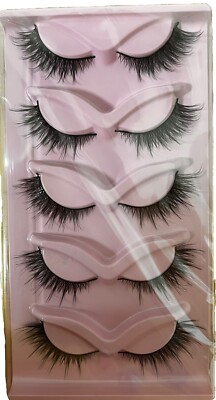 5 Paar schräge Flug flauschige Fuchsaugen schwarz falsche Wimpern Kunstnerz Handarbeit