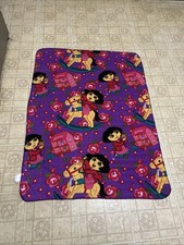 2012 Northwest Dora The Explorer Giddy Up Rocking Horse Fleece Blanket 38x48  