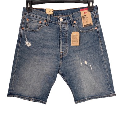 NWT Levi s 501 Shorts Stretch Ripped Distressed Button Fly Size 29 8.75  Inseam