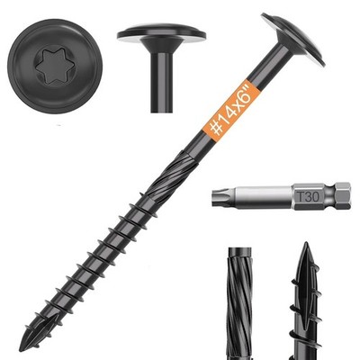 Heavy Duty Exterior Wood Screws Rust Resistant Self Tapping T30 Star Drive Bit