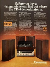 1973 Panasonic CD-4 Original Vintage Advertisement Record Player Print Ad