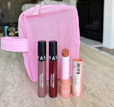Sephora Lipstories Lip Balm/Cream Lip Stain Marvelous Mauve/Cherry Moon/Pouch