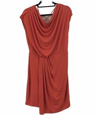 Vince Camuto Dress Women’s 12 Orange Draped Stretch Knee length Party Cocktail