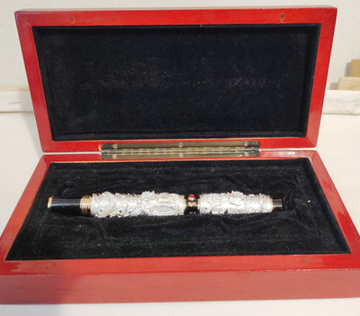 PREMIUM DRAGON GOLD BELLPOINT PEN - KALLIGRAPHIE GESCHENK HOLZ ETUI JIN HAO