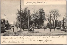 Vintage 1905 NEWARK, New Jersey Postcard "Military Park" / National Art Views