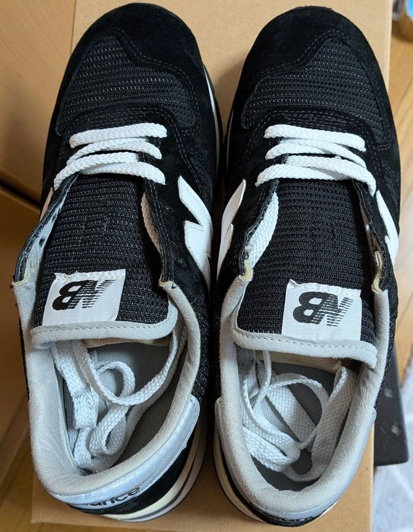New Balance M990BK1 990 V1 Made in USA Black Suede Mesh 26.5cm Pre-Owned image 5