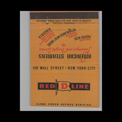 Matchbook Cover American Steamship 120 Wall Street New York NY