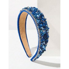 Velvet Baroque Retro blue Headband