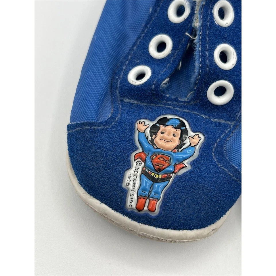 Zapatillas deportivas DC Comics Superman 1978 vintage hechas en EE. UU. talla 3 Foto 2 de 4
