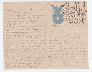 1863 Kaskaskia IL Carta de la Guerra Civil 5ª Caballería de Illinois ¡LINCOLN'S MINIONS!