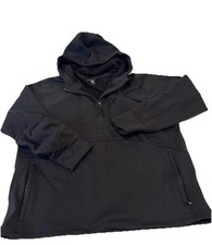 Athleta Hoodie Womens Large Black Fleece Half Zip Thumbholes Pockets Athletic