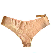 NEW SKIMS Size 2X Beige Gold Free Cut Thong Slimming Sienna Foil PN-THG-0852