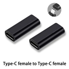 2PCS USB C Female to Female Adapter USB 3.1 Type C Coupler Connector Pack Black
