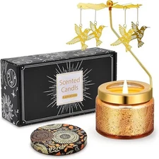 Aromatherapy Candle Rotating Candle Holder Carousel Light Box Set for Bathroom