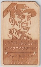 EDD ROUSH SCARCE GYPSY OAK BRAILLE WOODEN BASEBALL CARD VERY RARE
