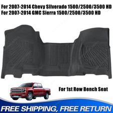 3d Tpe Floor Mats Liner Black For 2007-2014 Silverado Sierra 1st Row Bench Seat