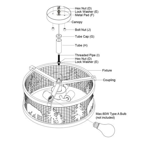Vaxcel Lighting C0263 Kodiak 3 Light 16"W Semi-Flush Drum Ceiling - Black / - Picture 3 of 12