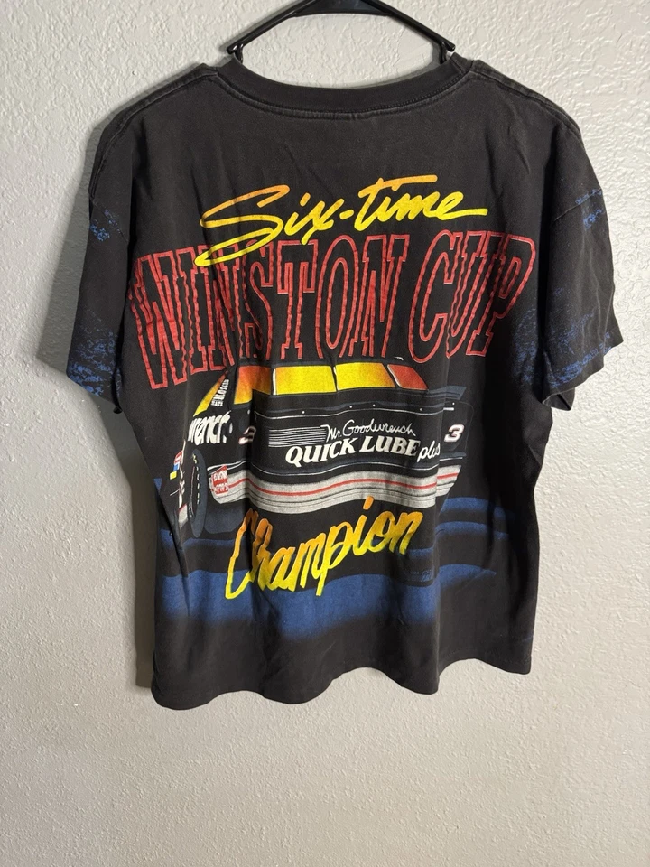 Camiseta 1992 Dale Earnhardt Nascar Six Champion Racing AOP puntada única L rara Foto 4 de 4