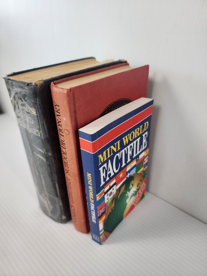 Vintage Dictionary & Reference Book Bundle – Oxford, Cassell’s & World ...