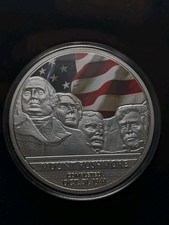 Mount Rushmore Completion Colorized Proof Medal Copper Silver Plated W Spot Gold