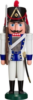 Nussknacker Grenadier blau BxHxT 13x39x10cm NEU Nußknacker Holzfigur Seiffen