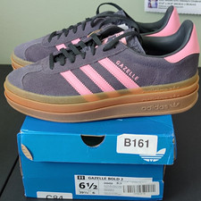 adidas Gazelle Bold J Unisex Kids Sneaker US 6.5 Gray/Pink Suede