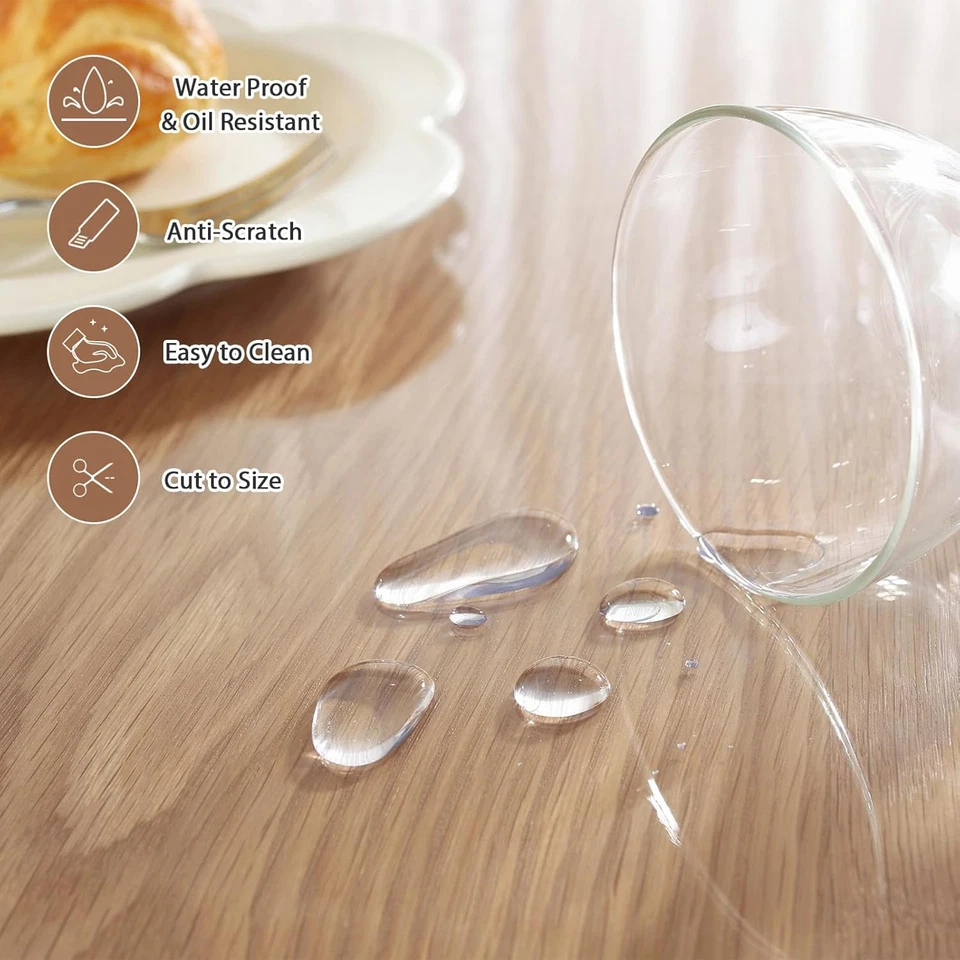 LovePads 2mm Thick Clear Round Table Cover Protector 42 42" x 42",  - Image 3 of 4