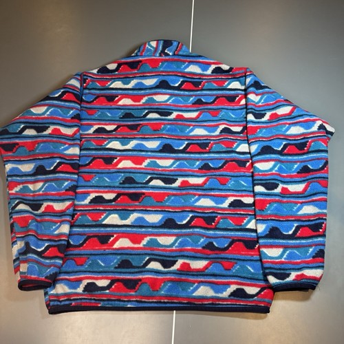 Patagonia Synchilla Delta Blu Navy Rosso Southwest Snap T Fleece Pullover Medium - Foto 8 di 11
