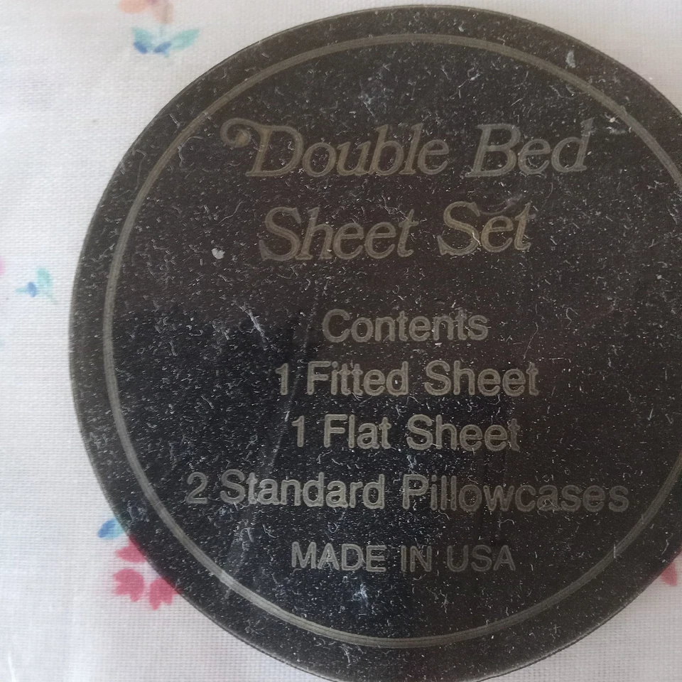 Juego de sábanas dobles vintage Madison Collection Cottagecore borde azul floral EE. UU. NOS Foto 3 de 4