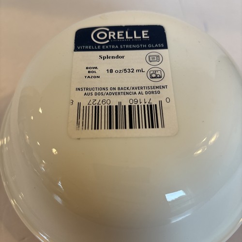 Corelle Splendor 18 oz Glass Cereal/Soup Bowl Set of 6 Red White - Picture 3 of 4