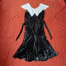 Antique 1920s brown silk Velvet White silk Beaded Yoke flapper Dress