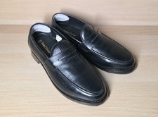 Samuel Windsor Men’s Black Leather Slip On Handmade Penny Loafers Shoes UK 9.5