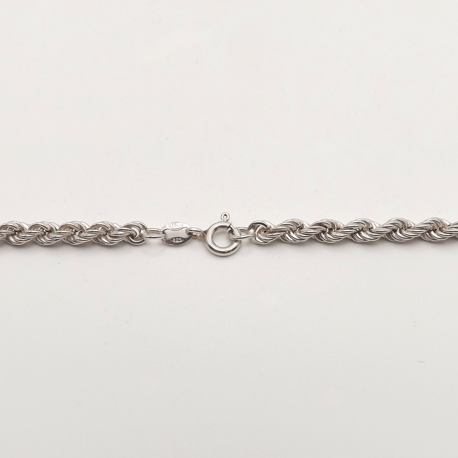 Sterling Silver Solid Rope Link Pendant Chain Nec… - image 3