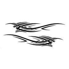 2PCS Car Side Body Stickers Flames Racing Sports Self-Adhesive Side Strip