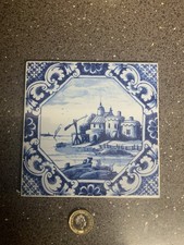 Westraven Holland Ceramic Tile Blue & White Vintage Uk Only.