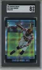 2001 Chad Johnson Bowman Chrome Refractor #187 Rookie Card SGC 8
